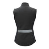 Black plaid soft shell vest back view by KF Clothing