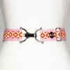 Pink moroccan belt with 1.5" silver clip clasp by KF Clothing
