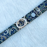Hunter Paisley belt with 1.5: gold interocking buckle by KF Clothing