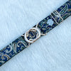 Hunter Paisley belt with 1.5: gold interocking buckle by KF Clothing