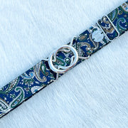 Hunter Paisley belt with 1.5: silver interlocking buckle by KF Clothing