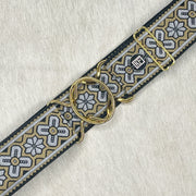 Black & Gold cross belt with 2" gold interlocking clasp by KF Clothing