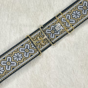 Black & Gold cross belt with 2" gold surcingle clasp by KF Clothing