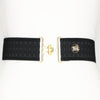 Black diamond elastic adjustable belt with 2" gold surcingle buckle by KF Clothing