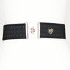 Black diamond elastic adjustable belt with 2" silver surcingle buckle by KF Clothing