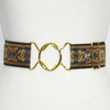 Black flourish belt with 2" gold interlocking clasp by KF Clothing