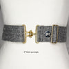 Black Herringbone belt with 2" gold surcingle buckle by KF Clothing