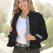 Black plaid - Black denim