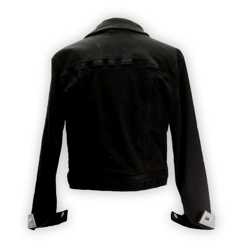Black plaid black denim jacket by KF Clothing.