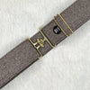 Brown Herringbone belt with 2" gold surcingle clasp by KF Clothing