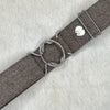 Brown Herringbone belt with 2" silver interlocking clasp by KF Clothing