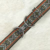 Brown aztec belt with 1.5" silver clip clasp by KF Clothing