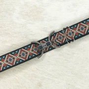 Brown diamond belt with 1.5" silver clip buckle by KF Clothing