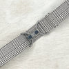 Brown plaid belt with 1.5" silver clip buckle by KF Clothing