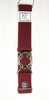 Burgundy elastic belt with 1.5" silver interlocking clasp by KF Clothing