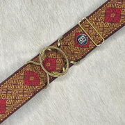 Burgundy & Gold Geo Diamond