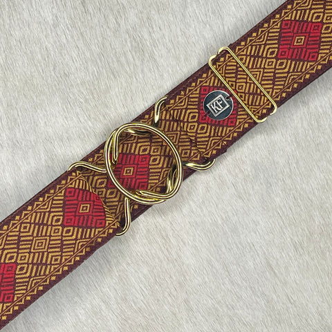 Burgundy & Gold Geo Diamond