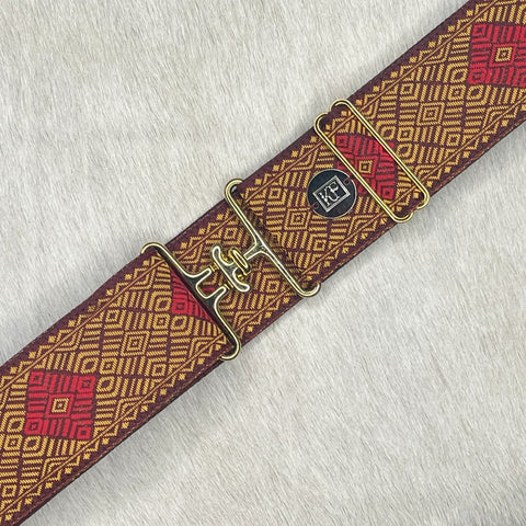 Burgundy & Gold Geo Diamond
