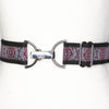 Burgundy medallion belt with 1.5" silver clip buckle by KF Clothing