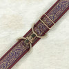 Burgundy paisley belt with 1.5" gold clip clasp by KF Clothing