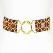 Criss cross belt with 2" gold interlocking clasp by KF Clothing