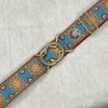 Dahlia belt in red with 1.5" bright Gold interlocking clasp by KF Clothing
