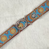 Dahlia belt in red with 1.5" Gold interlocking clasp by KF Clothing