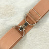 Dark Blush elastic belt with 1.5" gold clip buckle by KF Clothing