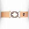 Dark blush elastic belt with 1.5" rose gold interlocking buckle by KF Clothing