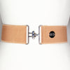 Dark blush elastic belt with 2" silver surcingle buckle by KF Clothing