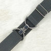 Dark gray elastic belt with 1.5" silver clip buckle by KF Clothing