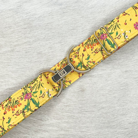 Garden party belt with 1.5" gold clip buckle by KF Clothing