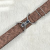 Mocha vines belt with 1.5" silver clip clasp by KF Clothing