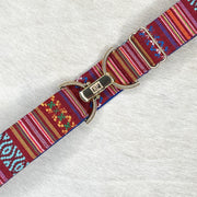 Peruvian Red belt with 1.5" gold clip buckle by KF Clothing