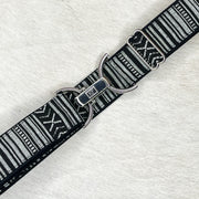 Peruvian black belt with 1.5" silver clip buckle by KF Clothing