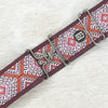 Pink aztec fabric belt with 2" silver surcingle buckle by KF Clothing