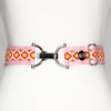 Pink moroccan belt with 1.5" silver clip clasp by KF Clothing