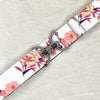 Pink rose belt with 1.5" silver clip buckle by KF Clothing