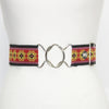 Red flourish adjustable belt with 2" silver interlocking clasp by KF Clothing