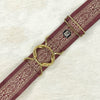 Red Hearts belt with  2" gold interlocking buckle by KF Clothing