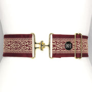 Red Hearts belt with  2" gold surcingle buckle by KF Clothing