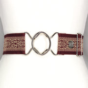 Red Hearts belt with  2" silver interlocking buckle by KF Clothing