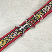 Royal flush in red belt with 1.5" silver clip buckle by KF Clothing