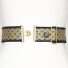 Tan celtic rope belt with 2" gold surcingle buckle by KF Clothing