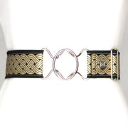 Tan celtic rope belt with 2" silver interlocking buckle by KF Clothing