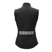 Tan plaid black vest back view by KF Clothing