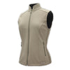 Tan soft shell vest front view by KF Clothing