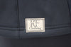 Tan suede logo on black soft shell vest by KF Clothing