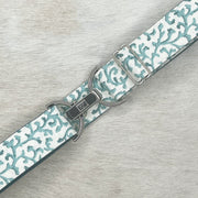 Teal coral belt with 1.5" silver clip buckle by KF Clothing