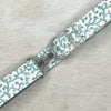 Teal coral belt with 1.5" silver clip buckle by KF Clothing